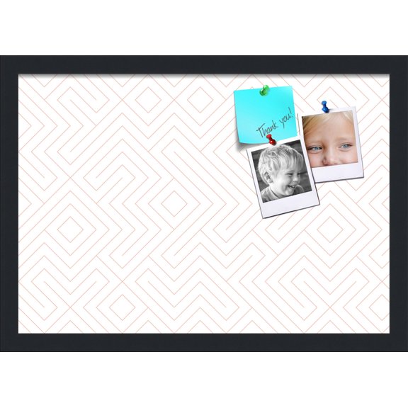PinPix 20x14 Custom Cork Bulletin Board Maze White Grapefruit Poster Board Has a Fabric Style Canvas Finish, Framed in Maze White Grapefruit, by ArtToFrames (PinPix-1837)