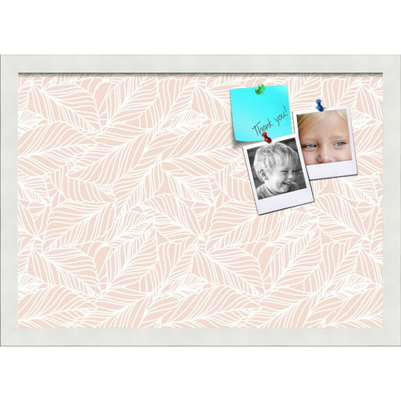 PinPix 20x14 Custom Cork Bulletin Board Peach White Poster Board Has a Fabric Style Canvas Finish, Framed in Peach White, by ArtToFrames (PinPix-1874)