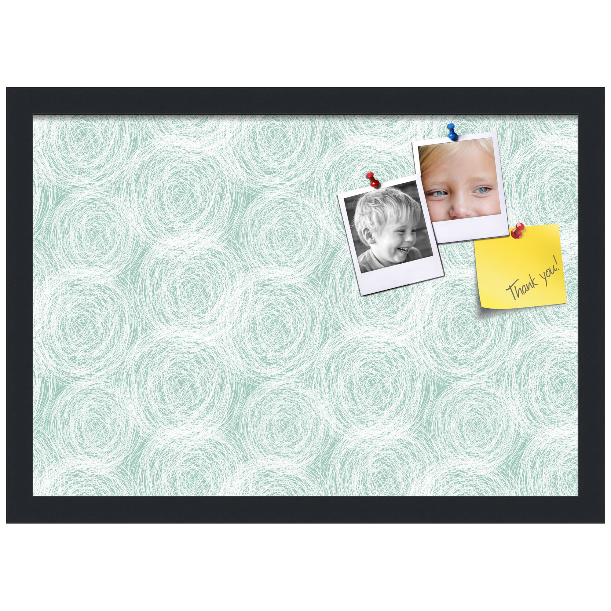 PinPix ArtToFrames 18x12 Custom Cork Bulletin Board    Poster Board Has a Fabric Style Canvas Finish, Framed in Satin Black (PinPix-1926)
