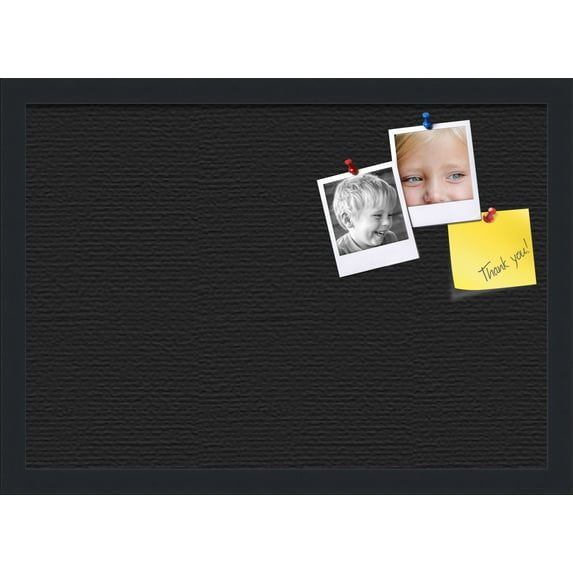 PinPix 20x14 Custom Cork Bulletin Board Solid Black Poster Board Has a Fabric Style Canvas Finish, Framed in Solid Black, by ArtToFrames (PinPix-622)