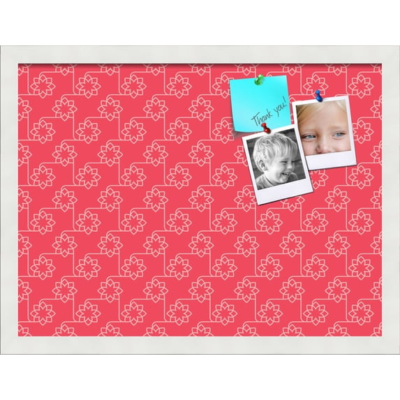 PinPix 20x15 Custom Cork Bulletin Board Floral Dark Pink Poster Board Has a Fabric Style Canvas Finish, Framed in Floral Dark Pink, by ArtToFrames (PinPix-600)