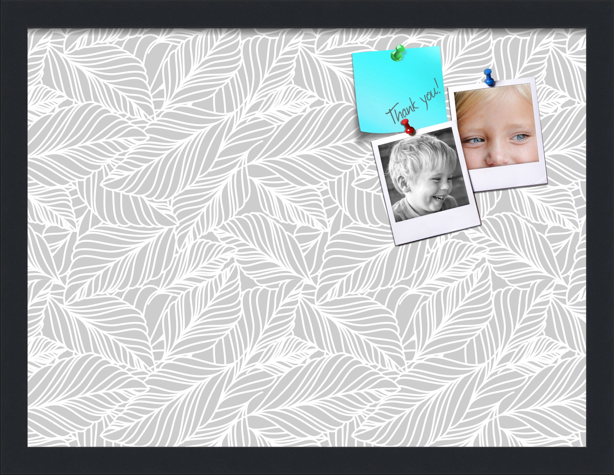 PinPix 20x15 Custom Cork Bulletin Board Grey White Poster Board Has a Fabric Style Canvas Finish, Framed in Grey White, by ArtToFrames (PinPix-1872)