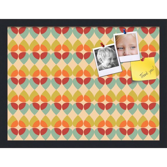 PinPix 20x15 Custom Cork Bulletin Board Kaliedescope Poster Board Has a Fabric Style Canvas Finish, Framed in Kaliedescope, by ArtToFrames (PinPix-564)