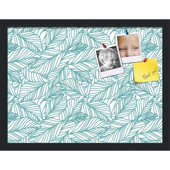 PinPix 20x15 Custom Cork Bulletin Board White Aqua Poster Board Has a Fabric Style Canvas Finish, Framed in White Aqua, by ArtToFrames (PinPix-1876)