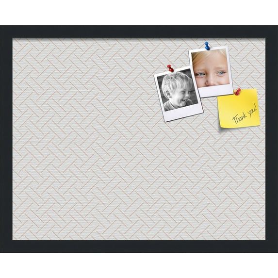 PinPix 20x16 Custom Cork Bulletin Board Lattice White Salmon Poster Board Has a Fabric Style Canvas Finish, Framed in Lattice White Salmon, by ArtToFrames (PinPix-1823)