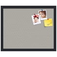 thumbnail image 1 of PinPix 20x16 Custom Cork Bulletin Board Lux Stripes Pewter Poster Board Has a Fabric Style Canvas Finish, Framed in Black, by ArtToFrames (PinPix-1671), 1 of 1