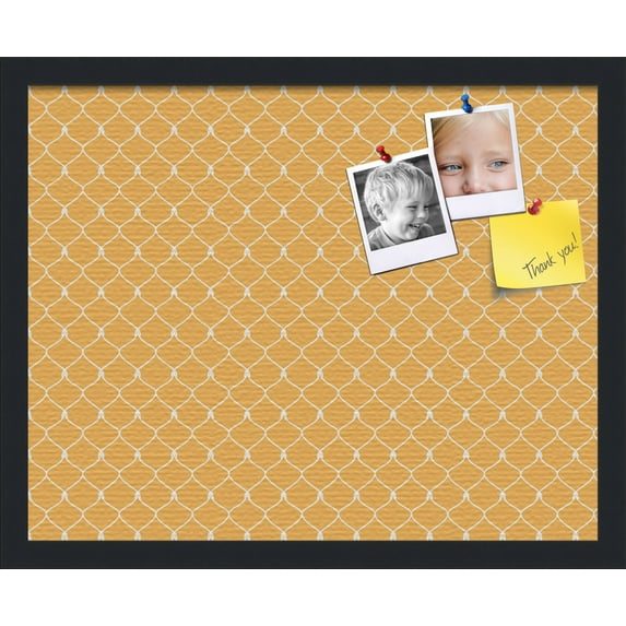 PinPix 20x16 Custom Cork Bulletin Board Orange Chain Poster Board Has a Fabric Style Canvas Finish, Framed in Orange Chain, by ArtToFrames (PinPix-577)