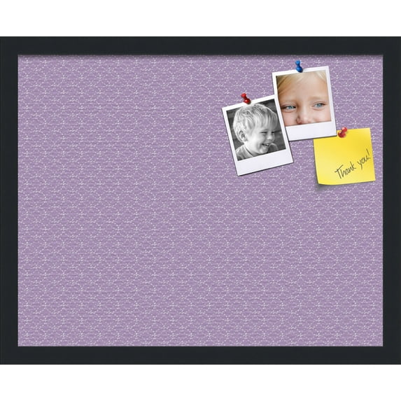 PinPix 20x16 Custom Cork Bulletin Board Purple Circles Poster Board Has a Fabric Style Canvas Finish, Framed in Purple Circles, by ArtToFrames (PinPix-493)