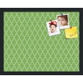 thumbnail image 1 of PinPix 20x16 Custom Cork Bulletin Board Quatrefoil Green Poster Board Has a Fabric Style Canvas Finish, Framed in Quatrefoil Green, by ArtToFrames (PinPix-281), 1 of 6