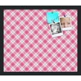 thumbnail image 1 of PinPix 20x17 Custom Cork Bulletin Board Argyle Pink Poster Board Has a Fabric Style Canvas Finish, Framed in Argyle Pink, by ArtToFrames (PinPix-635), 1 of 6