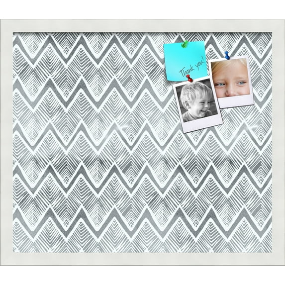PinPix 20x17 Custom Cork Bulletin Board Bohemian Peaks Grey Poster Board Has a Fabric Style Canvas Finish, Framed in Bohemian Peaks Grey, by ArtToFrames (PinPix-1591)