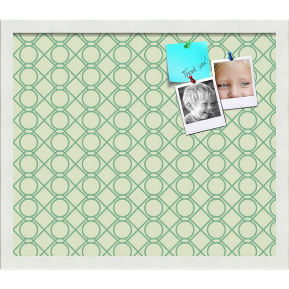 PinPix 20x17 Custom Cork Bulletin Board Green Diamond Poster Board Has a Fabric Style Canvas Finish, Framed in Green Diamond, by ArtToFrames (PinPix-586)