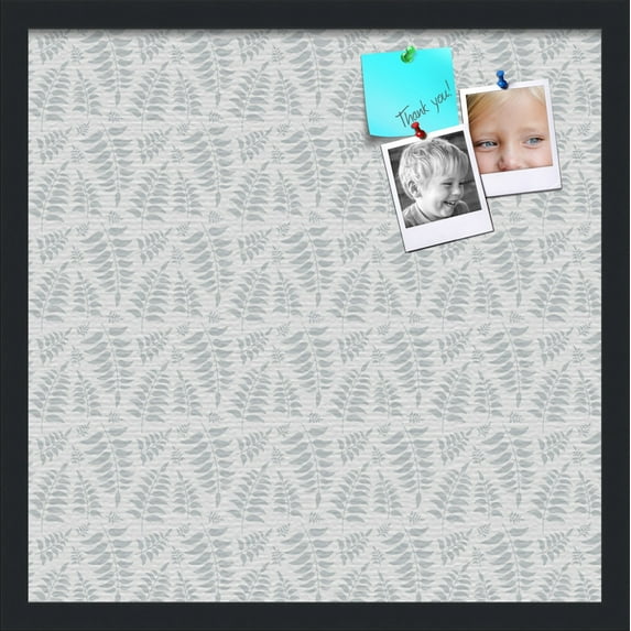 PinPix 20x20 Custom Cork Bulletin Board Fern Lt Grey Poster Board Has a Fabric Style Canvas Finish, Framed in Fern Lt Grey, by ArtToFrames (PinPix-1584)