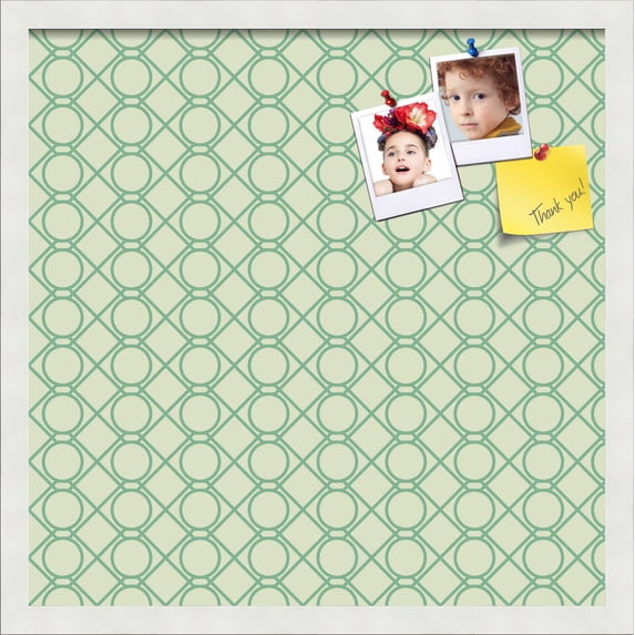 PinPix 20x20 Custom Cork Bulletin Board Green Diamond Poster Board Has a Fabric Style Canvas Finish, Framed in Green Diamond, by ArtToFrames (PinPix-586)