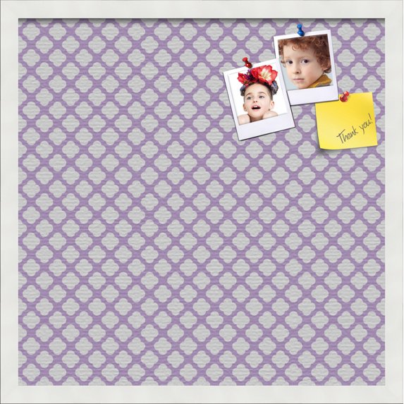 PinPix 20x20 Custom Cork Bulletin Board Light Purple Clover Poster Board Has a Fabric Style Canvas Finish, Framed in Light Purple Clover, by ArtToFrames (PinPix-539)
