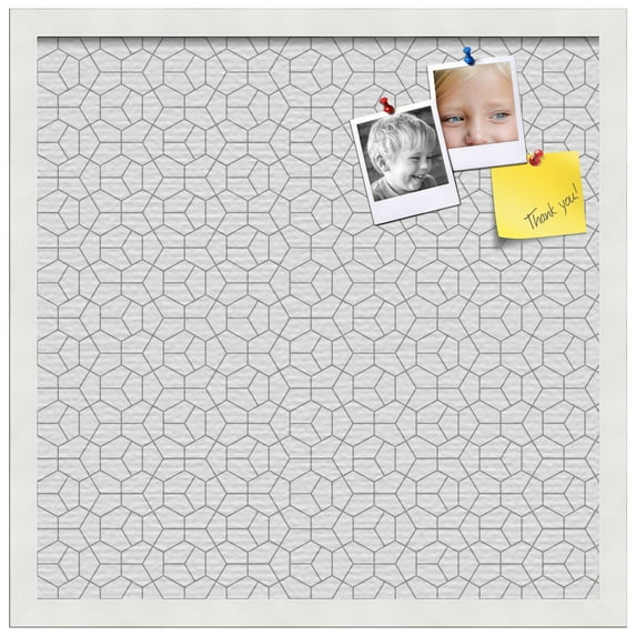 PinPix 20x20 Custom Cork Bulletin Board Modeco Hex Grey Poster Board Has a Fabric Style Canvas Finish, Framed in Modeco Hex Grey, by ArtToFrames (PinPix-1538)