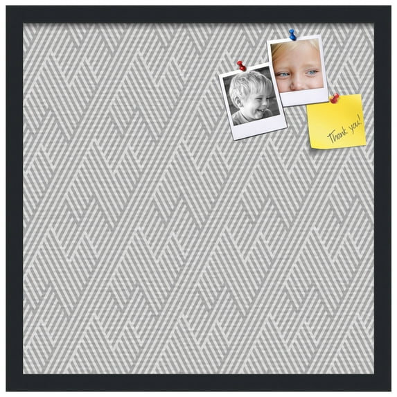 PinPix 20x20 Custom Cork Bulletin Board Modeco Zig Zag Grey Poster Board Has a Fabric Style Canvas Finish, Framed in Modeco Zig Zag Grey, by ArtToFrames (PinPix-1508)