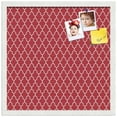 thumbnail image 1 of PinPix 20x20 Custom Cork Bulletin Board Quarterfoil Red Poster Board Has a Fabric Style Canvas Finish, Framed in Quarterfoil Red, by ArtToFrames (PinPix-484), 1 of 6
