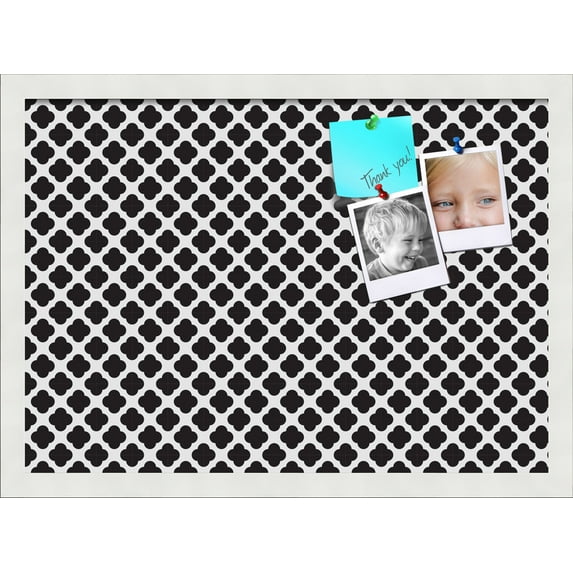 PinPix 21x15 Custom Cork Bulletin Board Black - White Clover Poster Board Has a Fabric Style Canvas Finish, Framed in Black - White Clover, by ArtToFrames (PinPix-121)