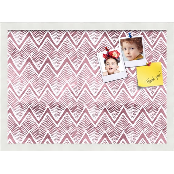 PinPix 21x15 Custom Cork Bulletin Board Bohemian Peaks Red Poster Board Has a Fabric Style Canvas Finish, Framed in Bohemian Peaks Red, by ArtToFrames (PinPix-1592)
