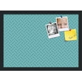thumbnail image 1 of PinPix 21x15 Custom Cork Bulletin Board Lattice Aqua Poster Board Has a Fabric Style Canvas Finish, Framed in Lattice Aqua, by ArtToFrames (PinPix-1816), 1 of 5