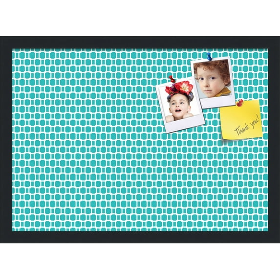 PinPix 21x15 Custom Cork Bulletin Board Poster Board Has a Fabric Style Canvas Finish, Framed in Retro Patterns, by ArtToFrames (PinPix-234)