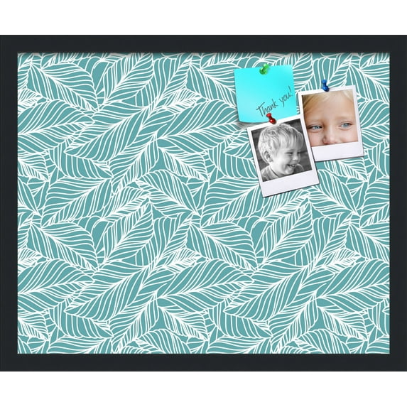 PinPix 21x17 Custom Cork Bulletin Board Aqua White Poster Board Has a Fabric Style Canvas Finish, Framed in Aqua White, by ArtToFrames (PinPix-1871)