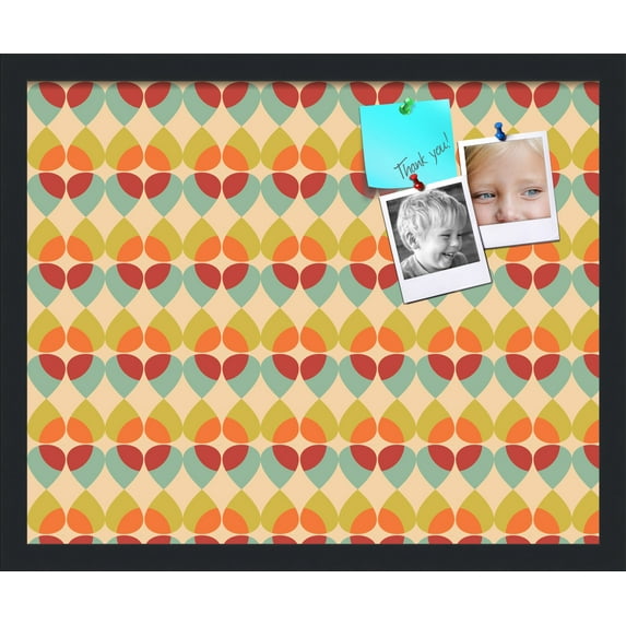 PinPix 21x17 Custom Cork Bulletin Board Kaliedescope Poster Board Has a Fabric Style Canvas Finish, Framed in Kaliedescope, by ArtToFrames (PinPix-564)