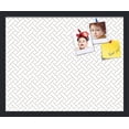 thumbnail image 1 of PinPix 21x17 Custom Cork Bulletin Board Lattice White Pewter Poster Board Has a Fabric Style Canvas Finish, Framed in Lattice White Pewter, by ArtToFrames (PinPix-1821), 1 of 1