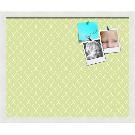 PinPix 21x17 Custom Cork Bulletin Board Lime Green Chain Poster Board Has a Fabric Style Canvas Finish, Framed in Lime Green Chain, by ArtToFrames (PinPix-573)