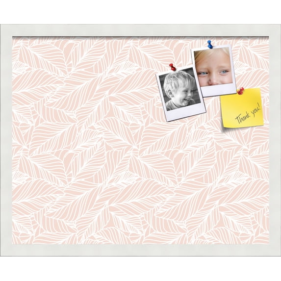 PinPix 21x17 Custom Cork Bulletin Board Peach White Poster Board Has a Fabric Style Canvas Finish, Framed in Peach White, by ArtToFrames (PinPix-1874)