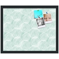 PinPix 21x17 Custom Cork Bulletin Board  Poster Board Has a Fabric Style Canvas Finish, Framed in Circles Sketch Aqua, by ArtToFrames (PinPix-1926)