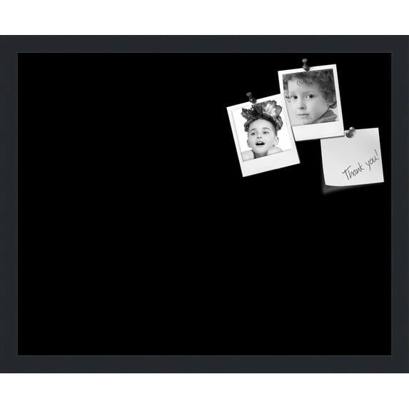 PinPix 21x17 Custom Cork Bulletin Board Solid Black Poster Board Has a Fabric Style Canvas Finish, Framed in Solid Black, by ArtToFrames (PinPix-622)