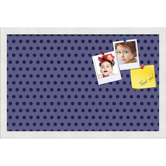 PinPix 22x14 Custom Cork Bulletin Board Dark Purple Dots Poster Board Has a Fabric Style Canvas Finish, Framed in Dark Purple Dots, by ArtToFrames (PinPix-401)