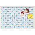 thumbnail image 1 of PinPix 22x14 Custom Cork Bulletin Board Light Blue Polka Dot Poster Board Has a Fabric Style Canvas Finish, Framed in Light Blue Polka Dot, by ArtToFrames (PinPix-344), 1 of 6