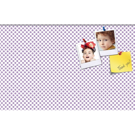 PinPix 22x14 Custom Cork Bulletin Board Light Purple Dots Poster Board Has a Fabric Style Canvas Finish, Framed in Light Purple Dots, by ArtToFrames (PinPix-503)