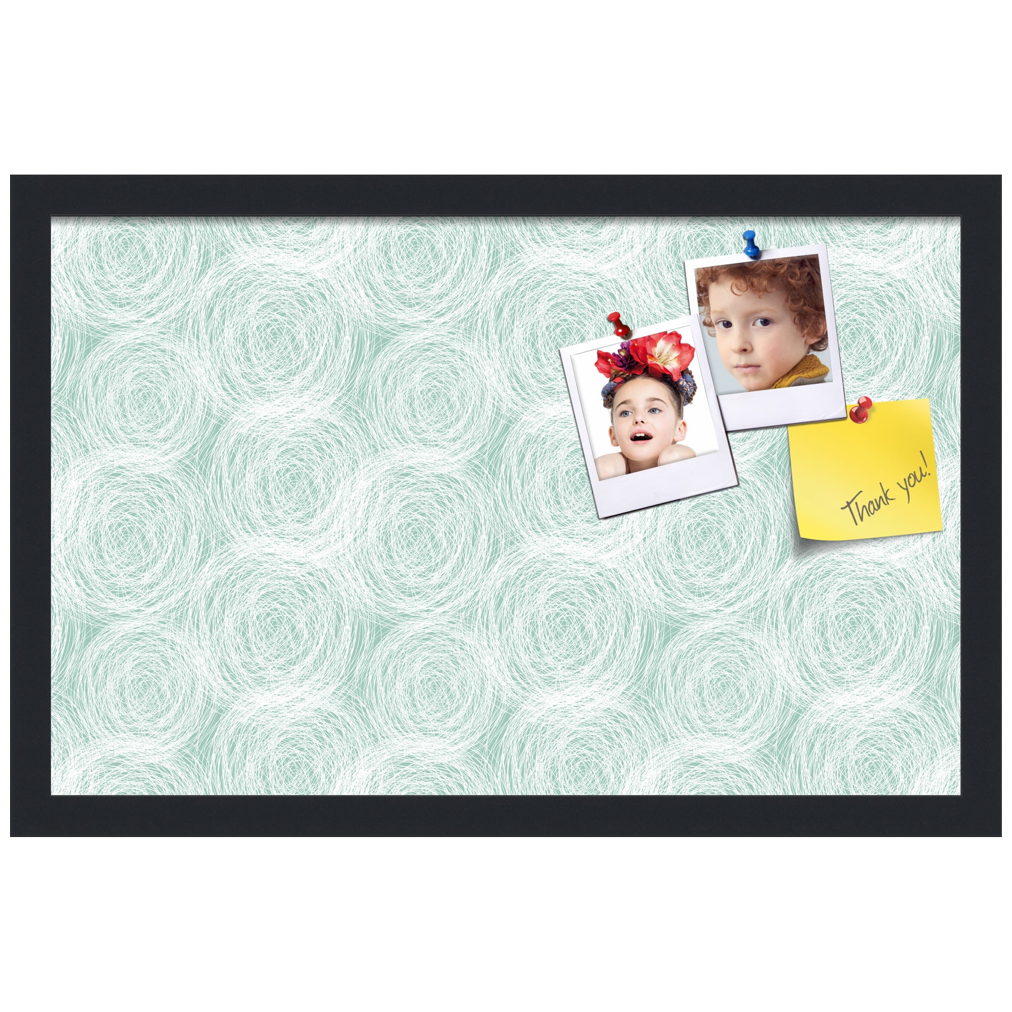 PinPix ArtToFrames 20x12 Custom Cork Bulletin Board    Poster Board Has a Fabric Style Canvas Finish, Framed in Satin Black (PinPix-1926)