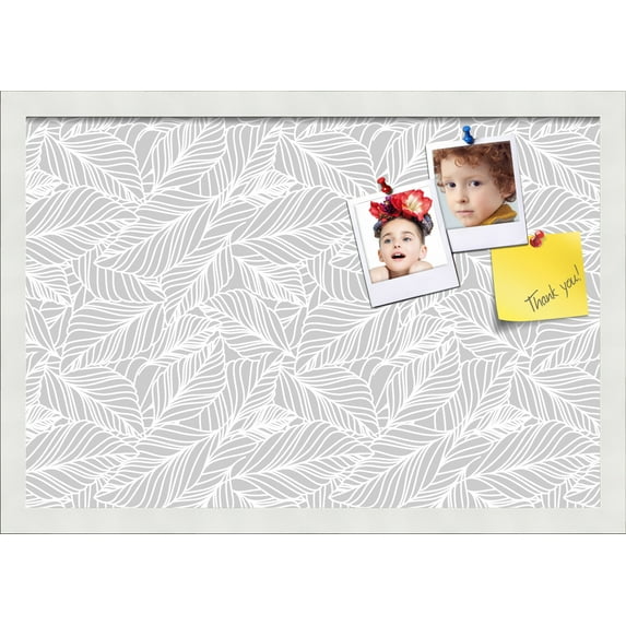 PinPix 22x15 Custom Cork Bulletin Board Grey White Poster Board Has a Fabric Style Canvas Finish, Framed in Grey White, by ArtToFrames (PinPix-1872)