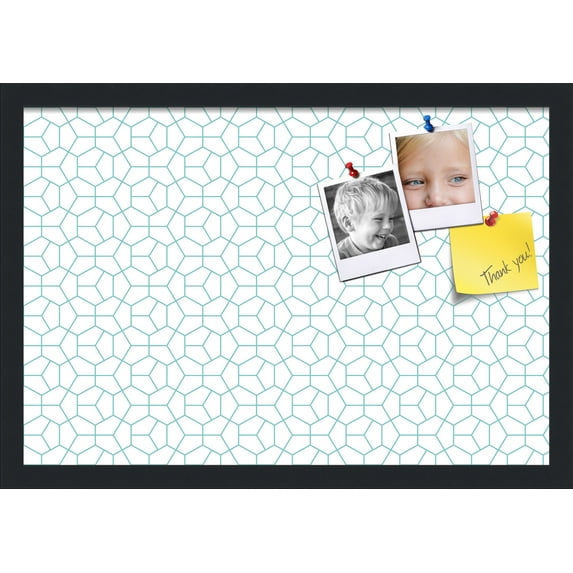 PinPix 22x15 Custom Cork Bulletin Board Modeco Hex Aqua Poster Board Has a Fabric Style Canvas Finish, Framed in Modeco Hex Aqua, by ArtToFrames (PinPix-1540)