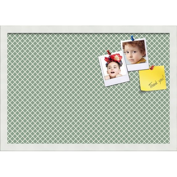 PinPix 22x15 Custom Cork Bulletin Board Nile Green Diamond Poster Board Has a Fabric Style Canvas Finish, Framed in Nile Green Diamond, by ArtToFrames (PinPix-380)