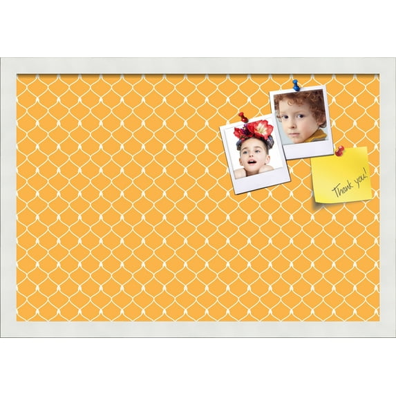 PinPix 22x15 Custom Cork Bulletin Board Orange Chain Poster Board Has a Fabric Style Canvas Finish, Framed in Orange Chain, by ArtToFrames (PinPix-577)