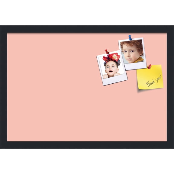 PinPix 22x15 Custom Cork Bulletin Board Pink Pastel Poster Board Has a Fabric Style Canvas Finish, Framed in Pink Pastel, by ArtToFrames (PinPix-1813)