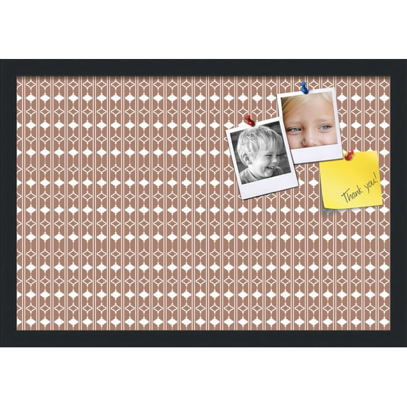 PinPix 22x15 Custom Cork Bulletin Board Poster Board Has a Fabric Style Canvas Finish, Framed in Retro Patterns, by ArtToFrames (PinPix-235)