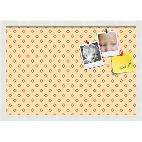 PinPix 22x15 Custom Cork Bulletin Board Red - Yellow Diamond Poster Board Has a Fabric Style Canvas Finish, Framed in Red - Yellow Diamond, by ArtToFrames (PinPix-333)