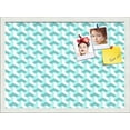 thumbnail image 1 of PinPix 22x16 Custom Cork Bulletin Board Baus Aqua White Poster Board Has a Fabric Style Canvas Finish, Framed in Baus Aqua White, by ArtToFrames (PinPix-1626), 1 of 1