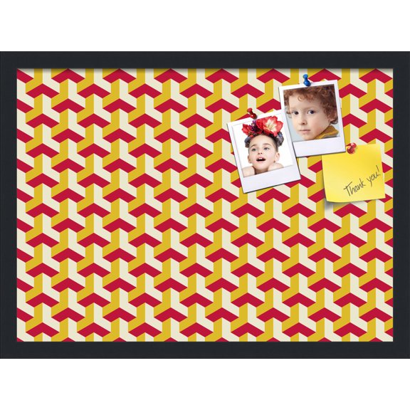 PinPix 22x16 Custom Cork Bulletin Board Baus Red Gold Poster Board Has a Fabric Style Canvas Finish, Framed in Baus Red Gold, by ArtToFrames (PinPix-1533)