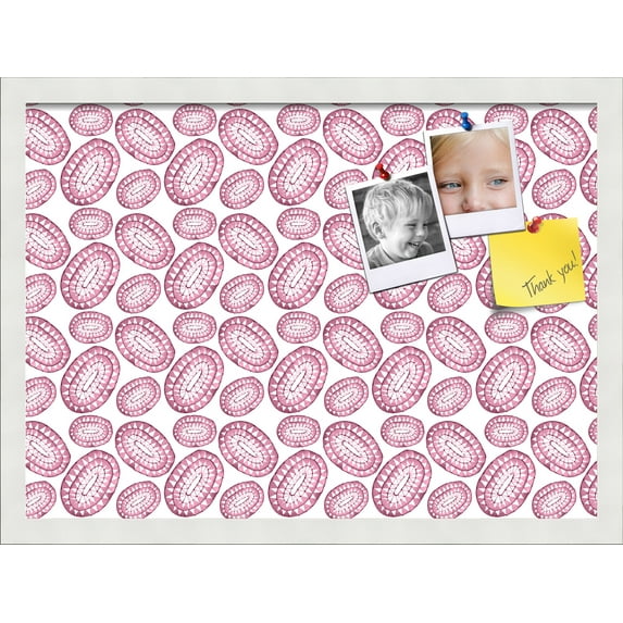 PinPix 22x16 Custom Cork Bulletin Board Bohemian Circles Red Poster Board Has a Fabric Style Canvas Finish, Framed in Bohemian Circles Red, by ArtToFrames (PinPix-1587)