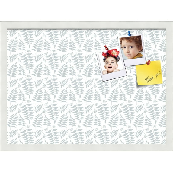 PinPix 22x16 Custom Cork Bulletin Board Fern Lt Grey Poster Board Has a Fabric Style Canvas Finish, Framed in Fern Lt Grey, by ArtToFrames (PinPix-1584)