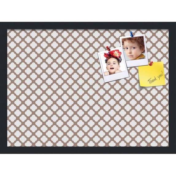PinPix 22x16 Custom Cork Bulletin Board Light Brown Clover Poster Board Has a Fabric Style Canvas Finish, Framed in Light Brown Clover, by ArtToFrames (PinPix-540)