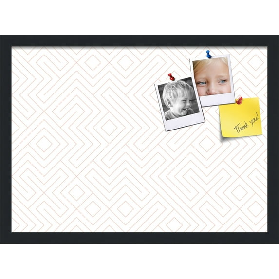 PinPix 22x16 Custom Cork Bulletin Board Maze White Grapefruit Poster Board Has a Fabric Style Canvas Finish, Framed in Maze White Grapefruit, by ArtToFrames (PinPix-1837)